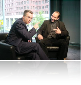 Beim Kanzlerinterview für AOL in Berlin